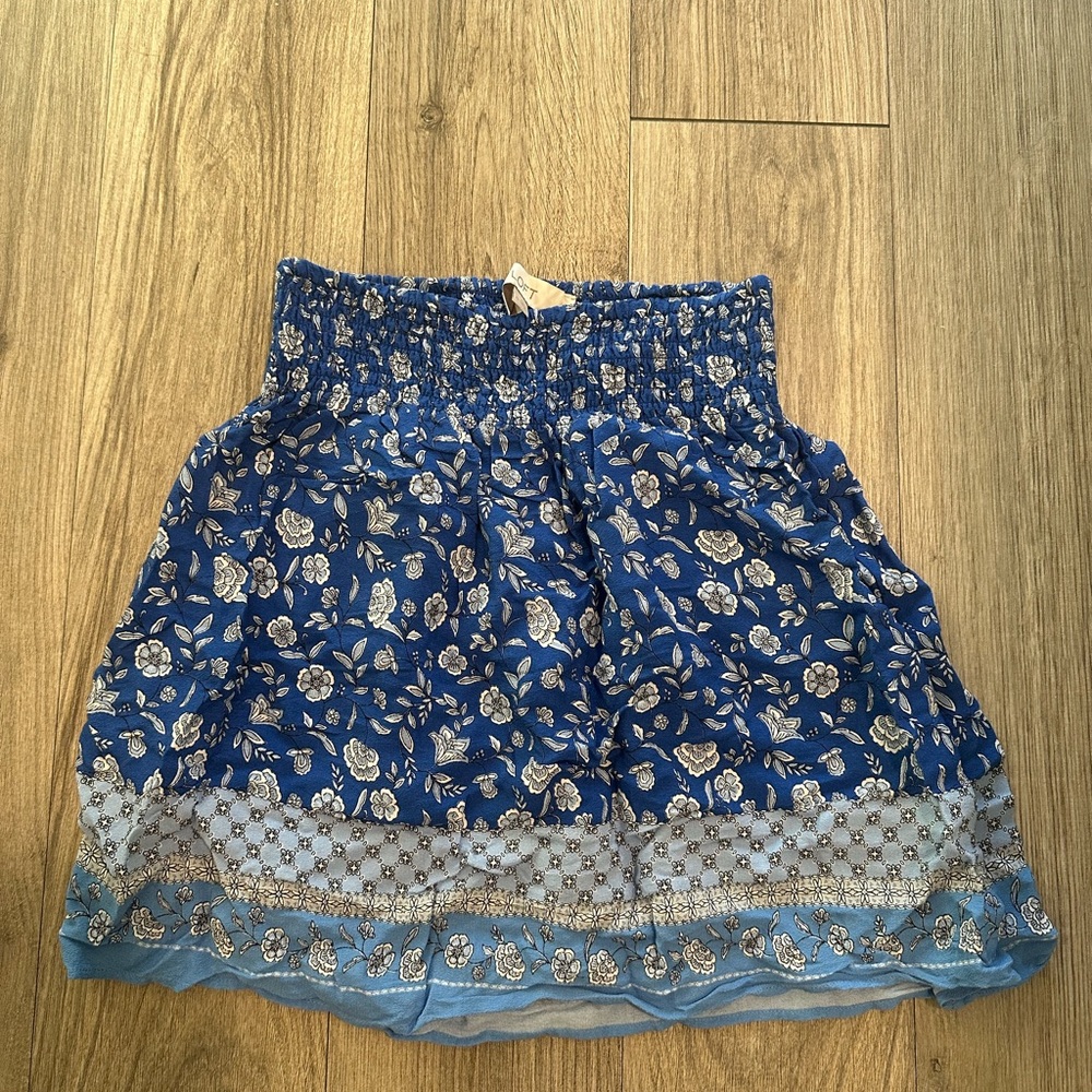 Loft Floral Blue Border Print Women's Skirt